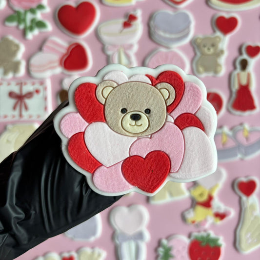 #14 - Teddy Bear Head with Hearts